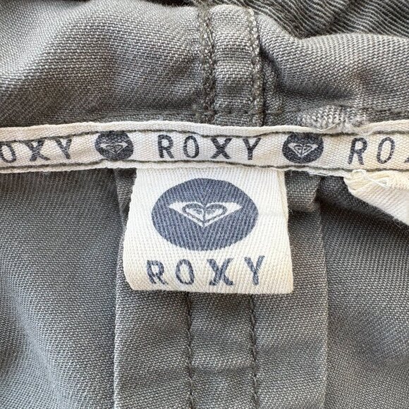 Roxy Olive Green Boho Embroidered Jacket, Hood and Front Pockets, Drawstring, M - Picture 7 of 9
